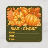 Fall Saison Halloween Pumpkins Muster Quadratische Visitenkarte (Vorderseite)