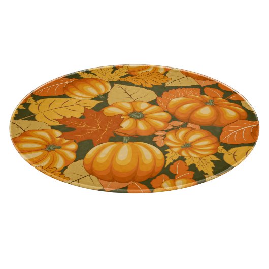 Fall Saison Halloween Pumpkins Muster Schneidebrett (Ecke)