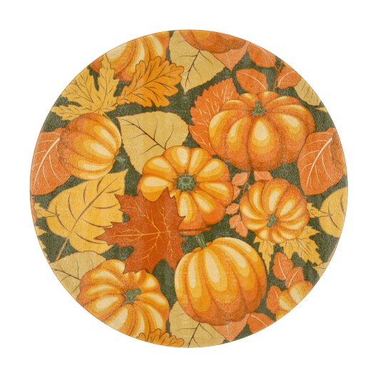 Fall Saison Halloween Pumpkins Muster Schneidebrett (Vorderseite)