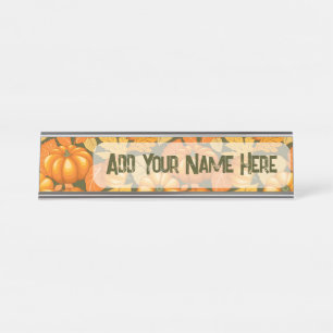 Fall Saison Halloween Pumpkins Muster Schreibtischnamensplakette