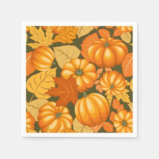 Fall Saison Halloween Pumpkins Muster Serviette (Vorderseite)