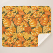 Fall Saison Halloween Pumpkins Muster Sherpadecke (Vorderseite (Horizontal))
