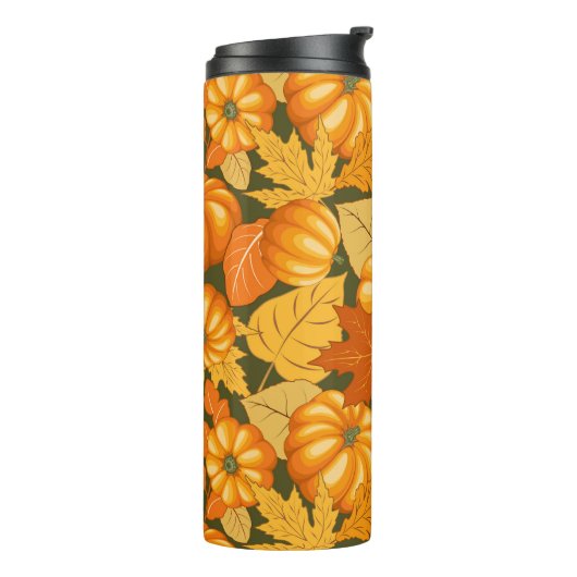 Fall Saison Halloween Pumpkins Muster Thermosbecher (Nach links gedreht)