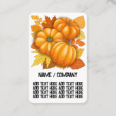 Fall Saison Halloween Pumpkins Muster Visitenkarte (Vorderseite)