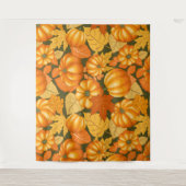 Fall Saison Halloween Pumpkins Muster Wandteppich (Vorderseite)