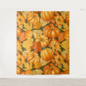 Fall Saison Halloween Pumpkins Muster Wandteppich (Vorderseite)