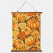 Fall Saison Halloween Pumpkins Muster Wandteppich Mit Holzrahmen (Vorderseite)