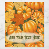 Fall Saison Halloween Pumpkins Muster Weinetikett (Einzelnes Label)
