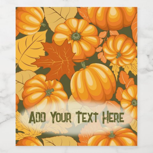 Fall Saison Halloween Pumpkins Muster Weinetikett (Einzelnes Label)