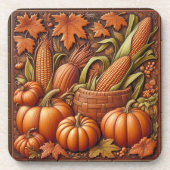 Fall Saison Pumpkins Embossed Getränkeuntersetzer (Vorderseite)