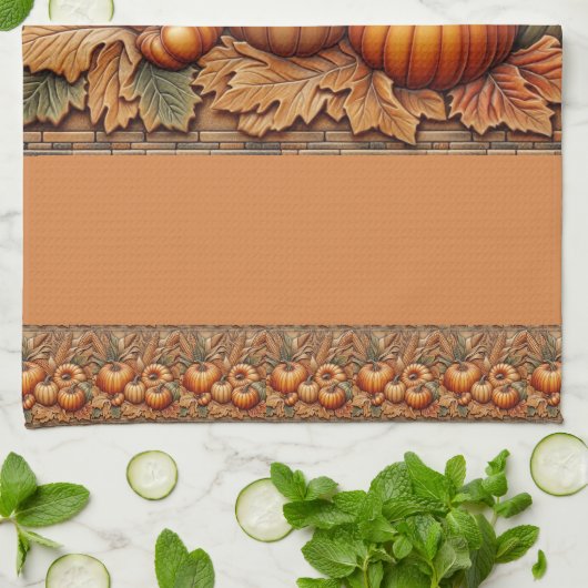 Fall Saison Pumpkins Saisonküche Handtücher (Gefaltet)