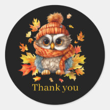 Fall Saisonale Eule danke Geschäftsleuten