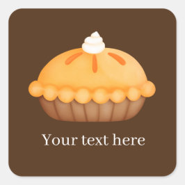 Fall Saisonaler Kürbiskuchen hinzufügen Text Squar Quadratischer Aufkleber