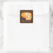 Fall Saisonaler Kürbiskuchen hinzufügen Text Squar Quadratischer Aufkleber (Tasche)