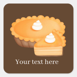Fall Saisonaler Kürbiskuchen hinzufügen Text Squar Quadratischer Aufkleber