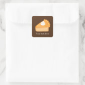 Fall Saisonaler Kürbiskuchen Text hinzufügen Quadratischer Aufkleber (Tasche)