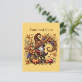 Fall Saisonales Gnome-Party Postkarte (Stehend Vorderseite)