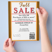 Fall Sale Orange Brown White Heart Flyer (Hand)