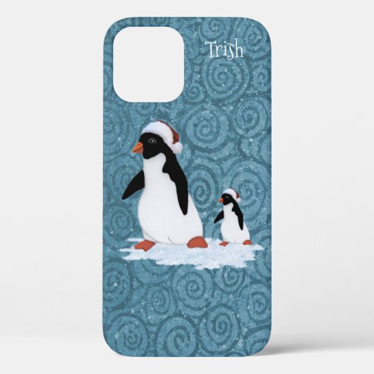 Fall Santa Penguins iPhone 12 Case-Mate iPhone Hülle (Rückseite)