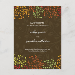 Fall Save the Date Hochzeitseinladung Ankündigungspostkarte