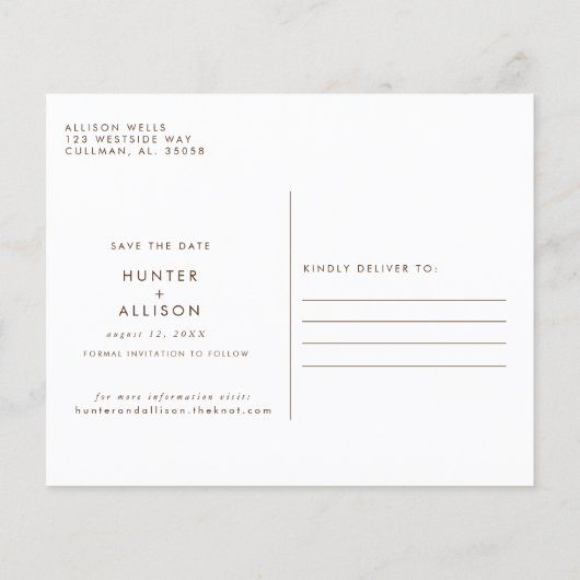 Fall Save the Date Postkarte (Rückseite)