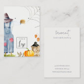 Fall Scarecrow Logo Necklace Earring Display Visitenkarte (Vorne/Hinten)