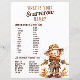 Fall Scarecrow Name Geburtstag Aktivität