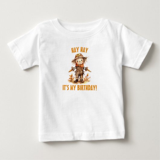 Fall Scarecrow-Niedliche Geburtstag Baby T-shirt (Vorderseite)