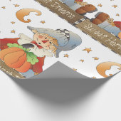 Fall Scarecrow Sweet Harvest Dreams Geschenkpapier (Ecke)