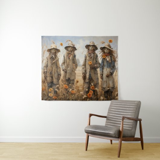Fall Scarecrows Tapestry Wandteppich (Beispiel (Horizontal))