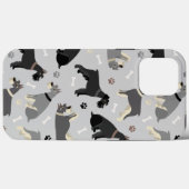Fall Schnauzer Bones and Paws Case-Mate iPhone Hülle (Rückseite (Horizontal))