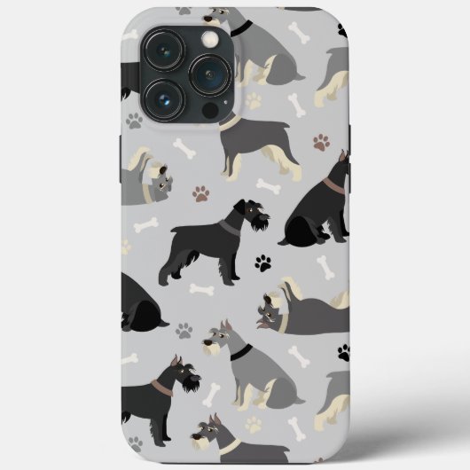 Fall Schnauzer Bones and Paws Case-Mate iPhone Hülle (Rückseite)
