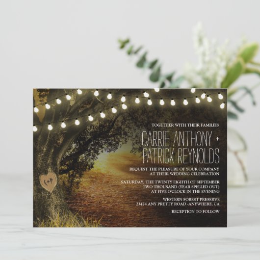 Fall-Schnur beleuchtet Einladung (Stehend Vorderseite)