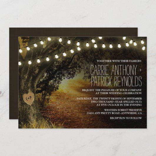 Fall-Schnur beleuchtet Einladung (Vorne/Hinten)