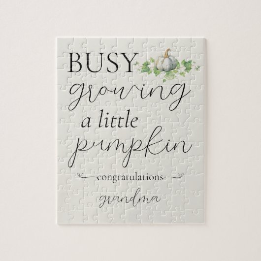 Fall Schwangerschaft Ankündigung Little Pumpkin Pu Puzzle (Vertikal)