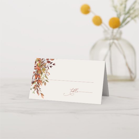 FALL Script Wedding Platzkarte Burnt Orange (Vorderseite)