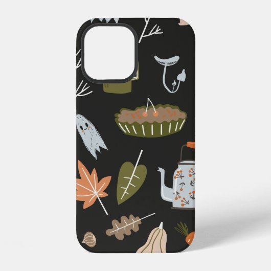 Fall seamless pattern with cozy nature elements. C iPhone Hülle (Rückseite)