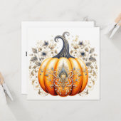 Fall Season Harvest Halloween Pumpkin Karte (Vorderseite/Rückseite Beispiel)