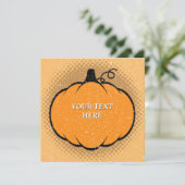Fall Season Pumpkin Drawing Custom Text  Einladung (Stehend Vorderseite)