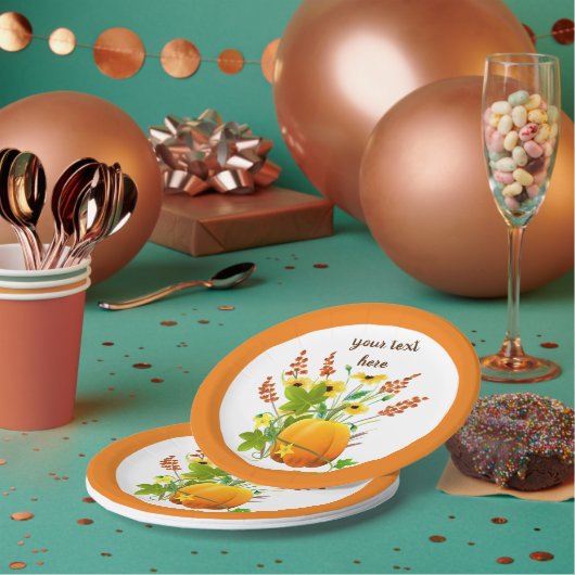 Fall Season Pumpkin Party Pappteller (Multi)