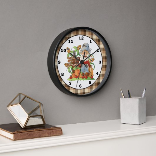 Fall Seasonal Scarecrow wall clock Uhr (Büro)