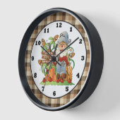 Fall Seasonal Scarecrow wall clock Uhr (Winkel)