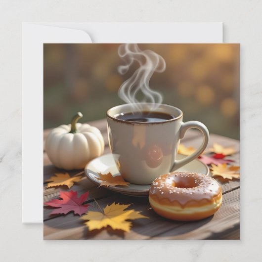 Fall Segen, warmer Kaffee und ein Donut Karte (Vorderseite)