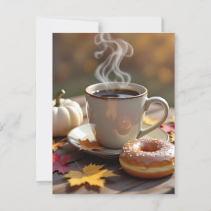 Fall Segen, warmer Kaffee und ein Donut Postkarte