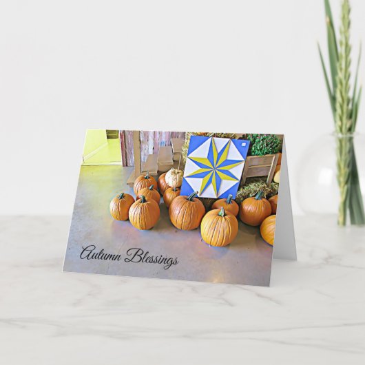 Fall-Sesseln fallen Pumpkins Display-Karte Karte (Vorderseite)