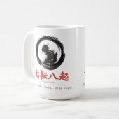Fall Seven Times Rise Eight Zen Karate Kaffeetasse (Vorderseite Links)