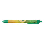 Fall Shades of Yellow and Green Monogram Trim Pen Kugelschreiber (Unterseite)