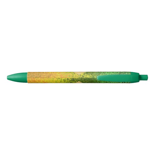 Fall Shades of Yellow and Green Monogram Trim Pen Kugelschreiber (Rückseite)