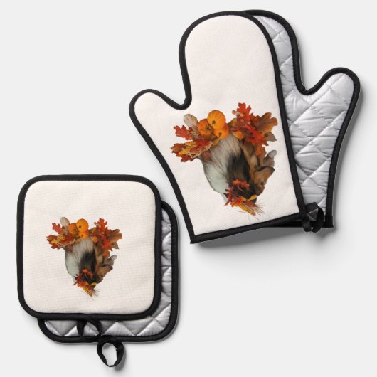 Fall Sheltie Ofenhandschuh & Topflappen-Set (Vorderseite/Rückseite)