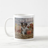 Fall Sheltie Puppy Kaffeetasse (Links)